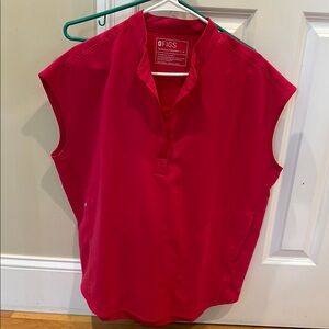 FIGS Women’s Red Sleeveless V-Neck Scrub Top